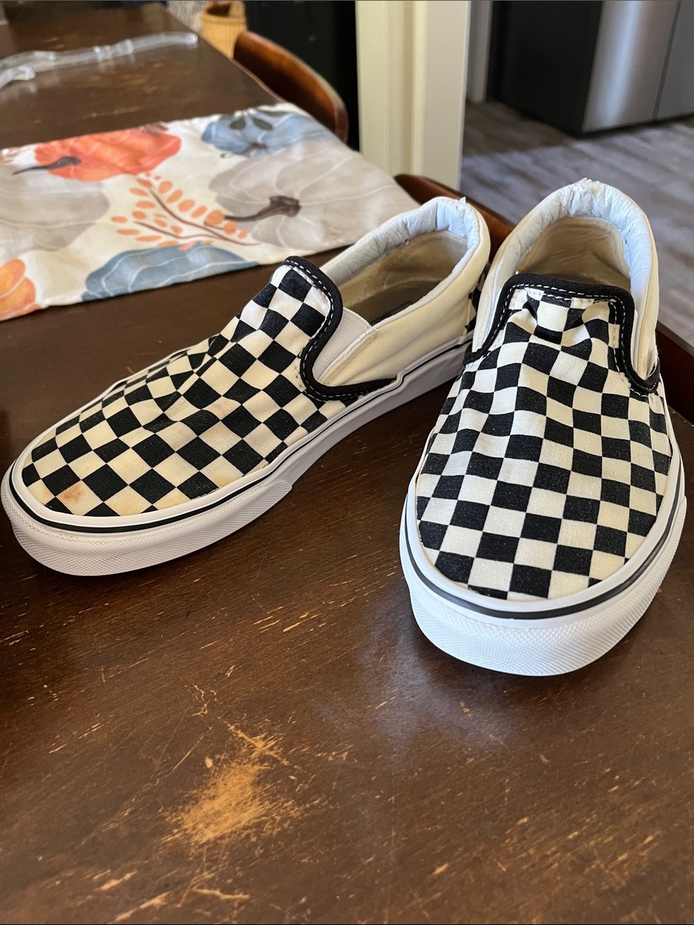 Vans Black & White Checkerboard Slip-On Sneakers